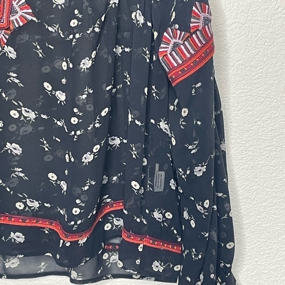 Ulla Johnson blouse silk embroidered sz 4 sheer long sleeve boho - Picture 5 of 12